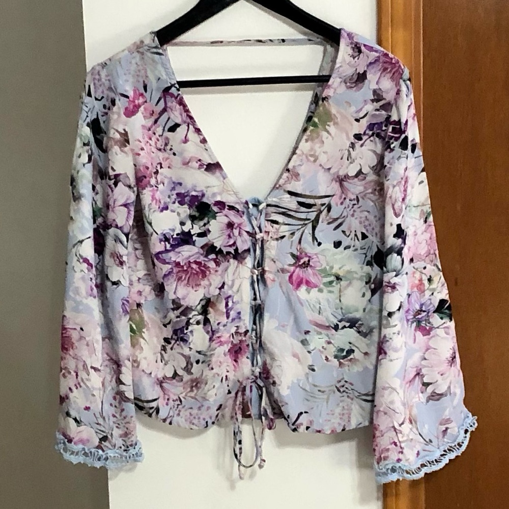 Floral V-Neck Women's Top